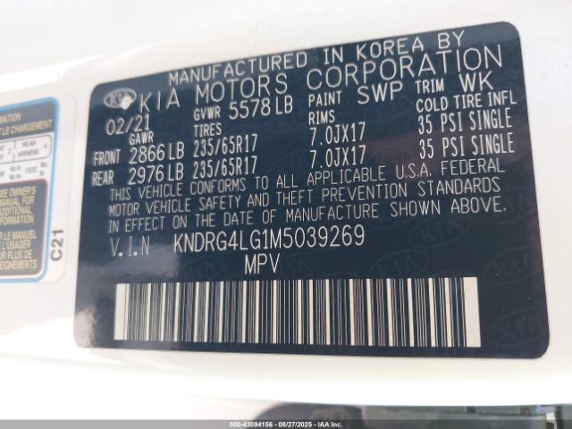 2021 KIA SORENTO HYBRID KNDRG4LG1M5039269 Photo 8