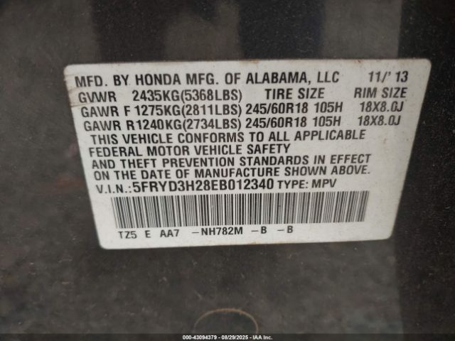 2014 ACURA MDX 5FRYD3H28EB012340 Photo 8