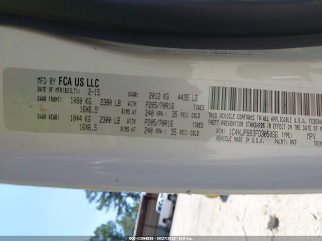 1C4NJPBB3FD305066 Jeep 2015