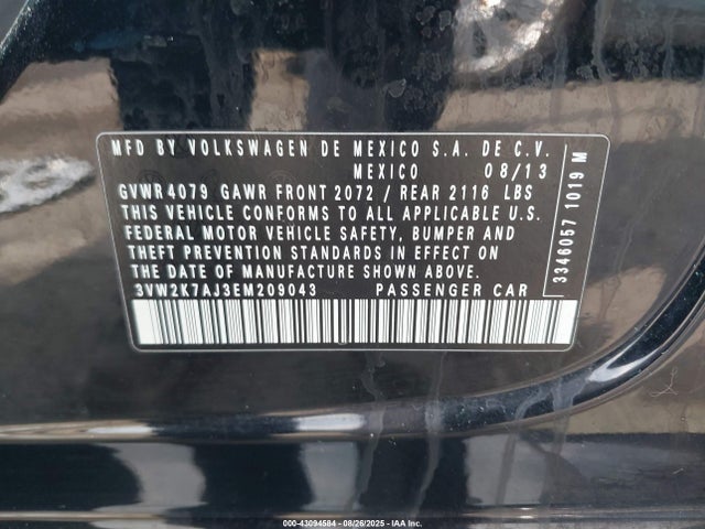 Volkswagen 2014 2014 3VW2K7AJ3EM209043 Image 9