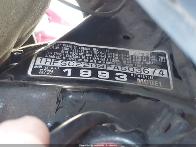 1993 HONDA GL1500 1HFSC2209PA503674 Photo 9