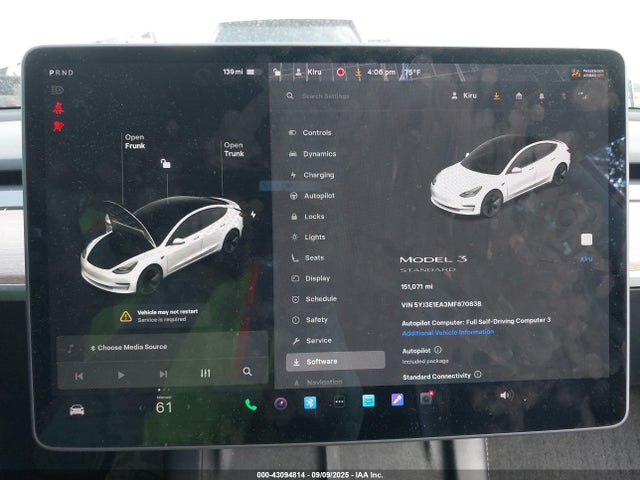 Tesla MODEL 3 2021 5YJ3E1EA3MF870838 Image 18