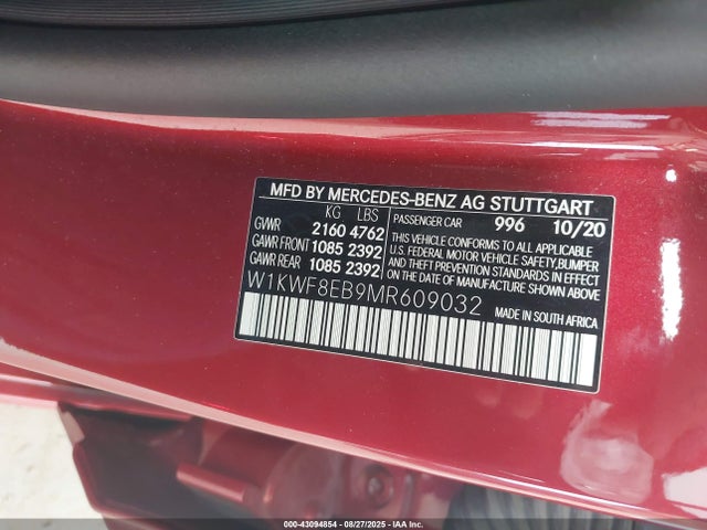 W1KWF8EB9MR609032 Mercedes-Benz m264
