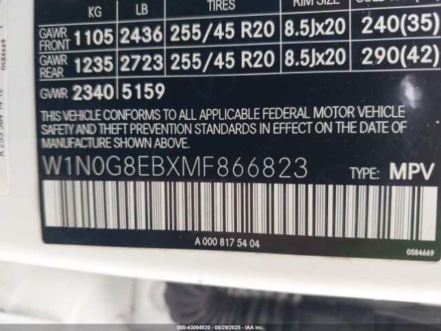 2021 MERCEDES-BENZ GLC 300 W1N0G8EBXMF866823 Photo 8