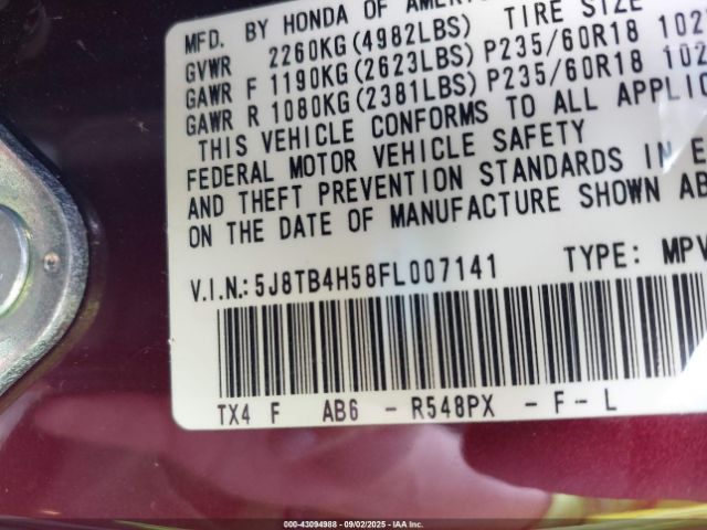 2015 ACURA RDX 5J8TB4H58FL007141 Photo 8