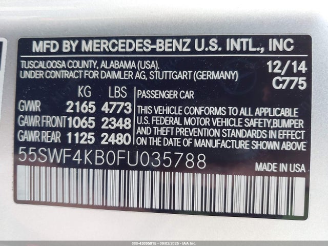 55SWF4KB0FU035788 Mercedes-Benz C-Class