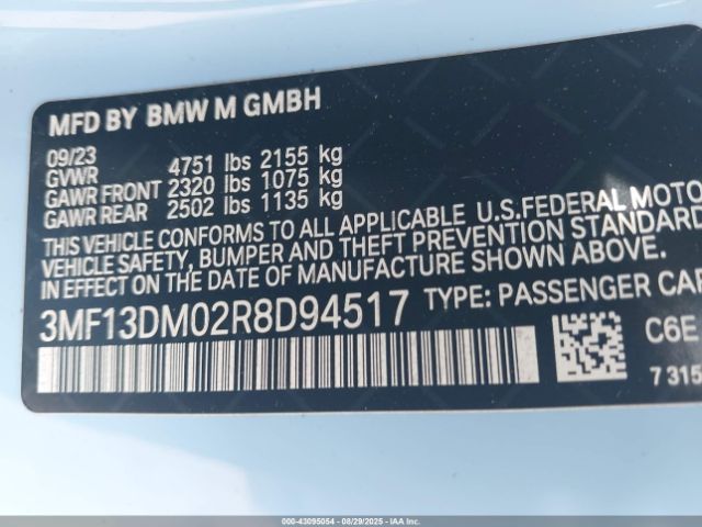2024 BMW M2 3MF13DM02R8D94517 Photo 8
