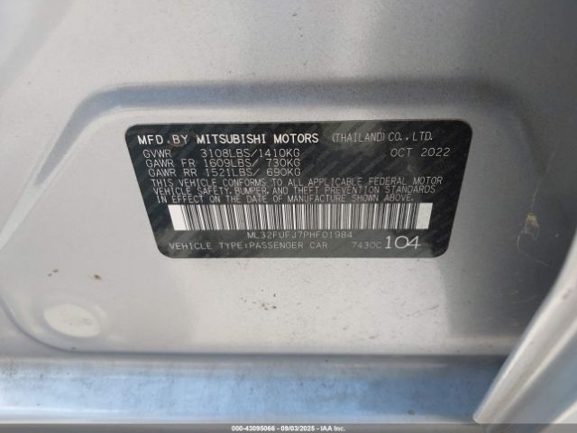 2023 MITSUBISHI MIRAGE G4 ML32FUFJ7PHF01984 Photo 8