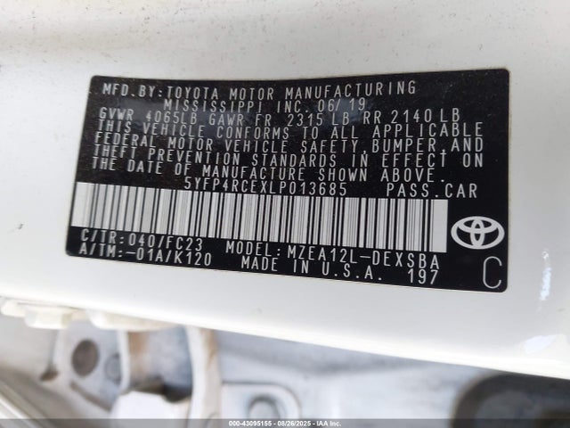 Toyota m20-fks 2020 5YFP4RCEXLP013685 Image 9