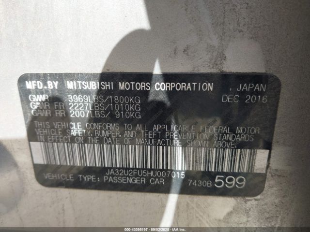 2017 MITSUBISHI LANCER JA32U2FU5HU007015 Photo 8