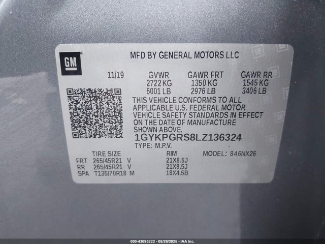 2020 CADILLAC XT6 1GYKPGRS8LZ136324 Photo 8
