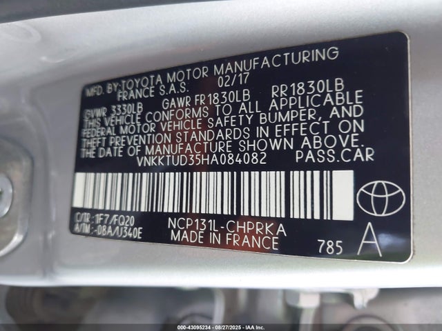 VNKKTUD35HA084082 Toyota 1nz-fe