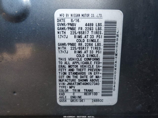JN8AT2MT4GW027340 Nissan 2016