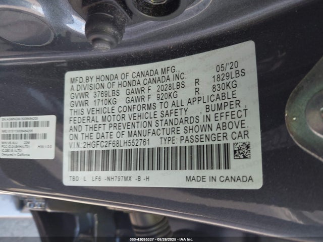 2HGFC2F68LH552761 Honda k20c2