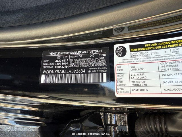 WDDUX8AB5JA393684 Mercedes-Benz M279