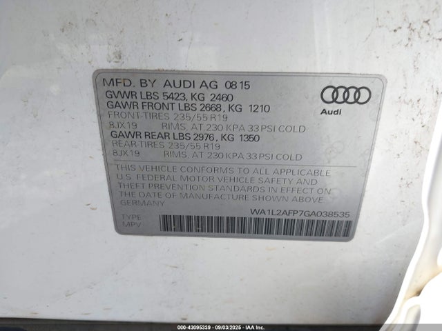 2016 AUDI Q5 WA1L2AFP7GA038535 Photo 8