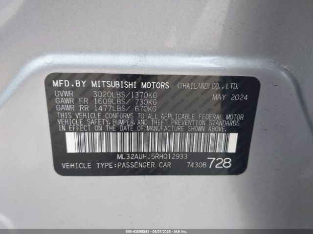 2024 MITSUBISHI MIRAGE ML32AUHJ5RH012933 Photo 8
