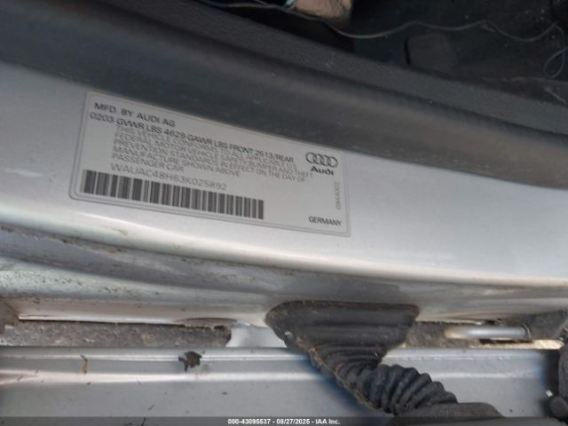 2003 AUDI A4 WAUAC48H63K025892 Photo 8