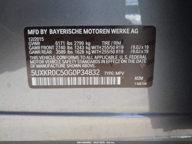 5UXKR0C50G0P34832 BMW X5