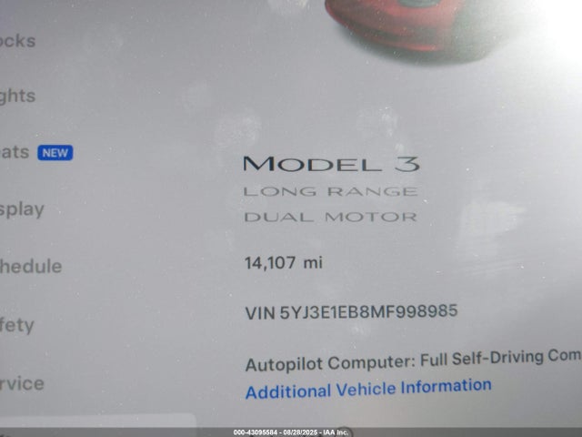 2021 TESLA MODEL 3 5YJ3E1EB8MF998985 Photo 6