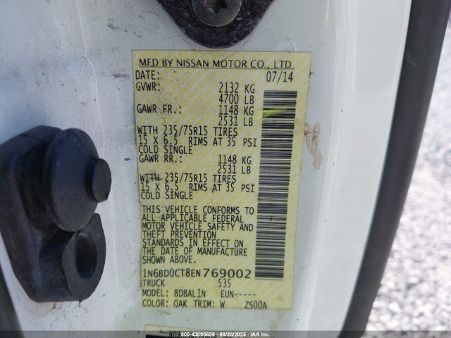 Nissan Frontier 2014 1N6BD0CT8EN769002 Image 9