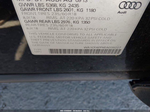 2014 AUDI Q5 WA1CFAFPXEA039227 Photo 8