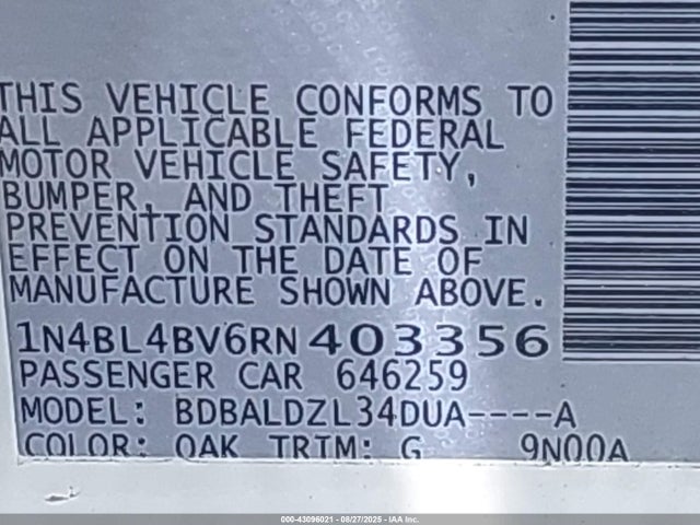 Nissan Altima 2024 1N4BL4BV6RN403356 Image 9