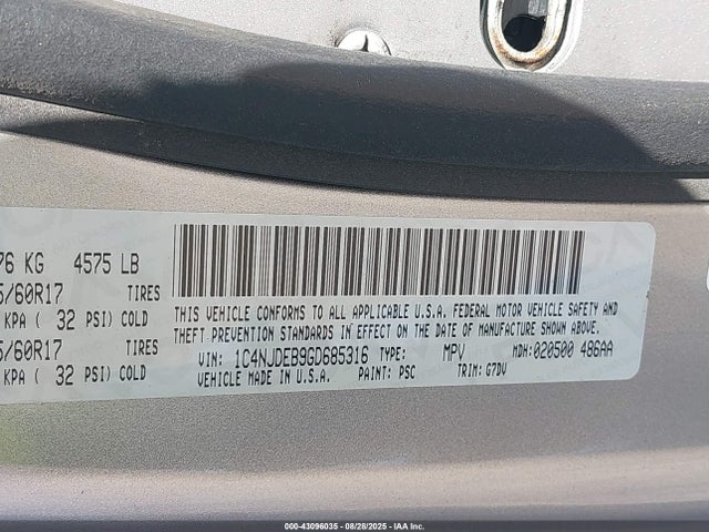 Jeep 2016 2016 1C4NJDEB9GD685316 Image 9