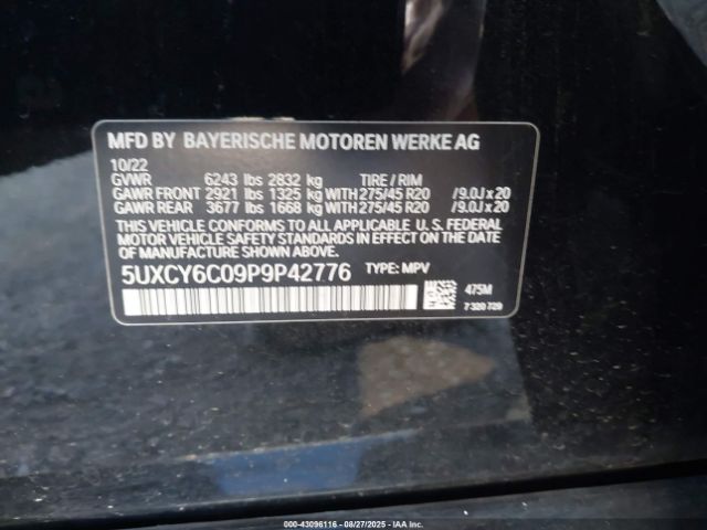 2023 BMW X6 5UXCY6C09P9P42776 Photo 8