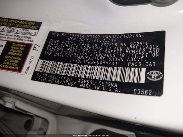 Toyota CAMRY SE 2014 4T1BF1FK8EU411731 Image 9