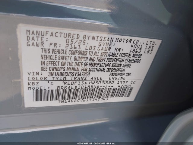 Nissan 2025 2025 3N1AB8CV6SY347963 Image 9