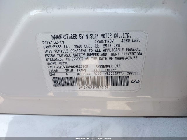 Infiniti Q50 2019 JN1EV7AP8KM540108 Image 9
