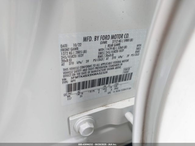 2022 FORD MUSTANG MACH-E 3FMTK4SX5NMA52328 Photo 8