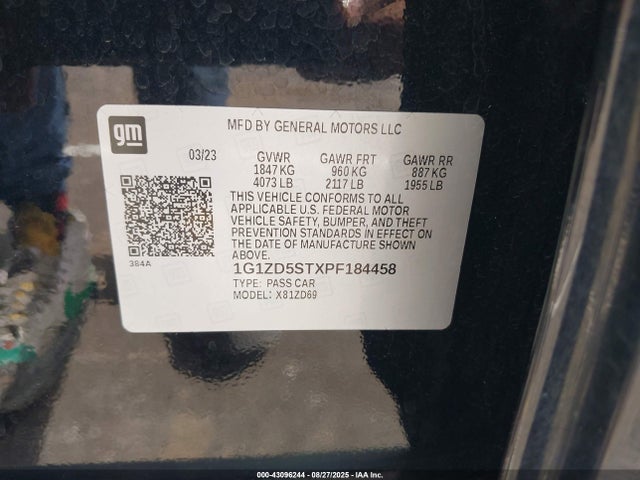 1G1ZD5STXPF184458 Chevrolet lfv