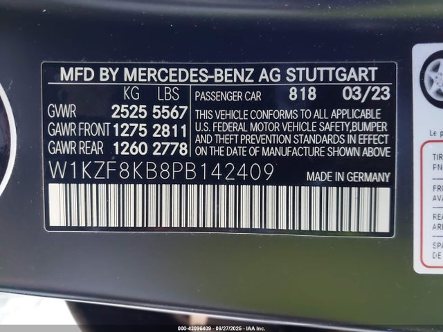 W1KZF8KB8PB142409 Mercedes-Benz m177