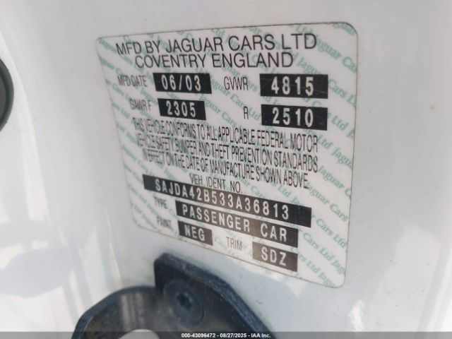 2003 JAGUAR XKR SAJDA42B533A36813 Photo 8