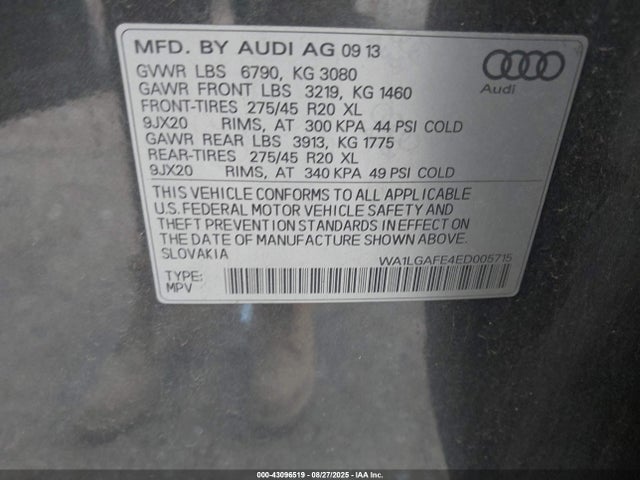 2014 AUDI Q7 WA1LGAFE4ED005715 Photo 8