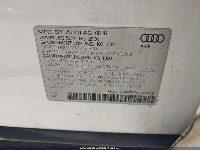 2015 AUDI Q5 WA1DGAFP7FA142415 Photo 8