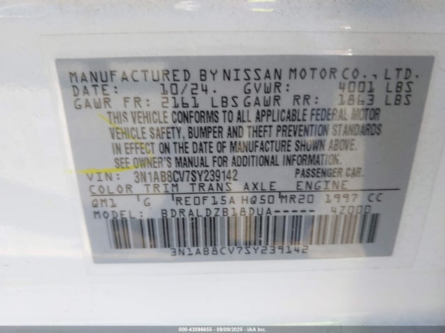 Nissan 2025 2025 3N1AB8CV7SY239142 Image 9