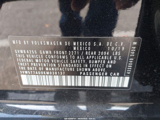 2019 VOLKSWAGEN GOLF GTI 3VW5T7AU0KM038137 Photo 8