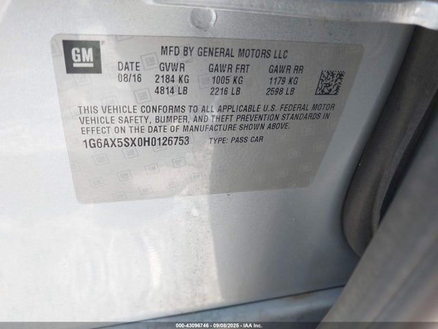 1G6AX5SX0H0126753 Cadillac ltg - sidi: spark ignited direct injection, vvt: variable valve timing, alum dohc, dcvcp turbo, e0-e100, alum