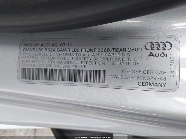 2012 AUDI A7 WAUSGAFC2CN028348 Photo 8