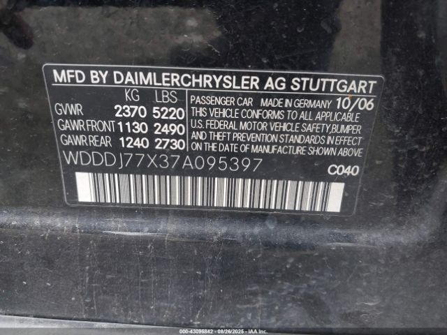 2007 MERCEDES-BENZ CLS 63 AMG WDDDJ77X37A095397 Photo 8