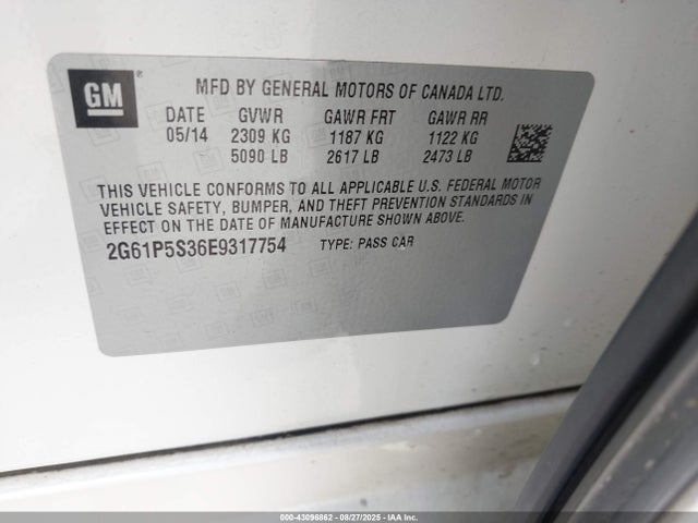 2014 CADILLAC XTS 2G61P5S36E9317754 Photo 8
