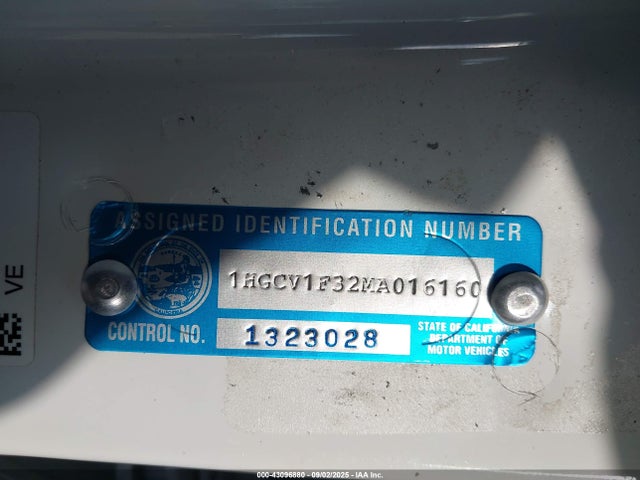 Honda l15be 2021 1HGCV1F32MA016160 Image 9