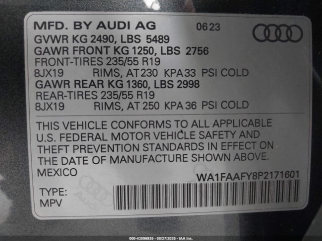 2023 AUDI Q5 WA1FAAFY8P2171601 Photo 8