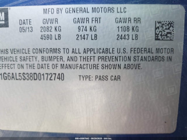 2013 CADILLAC ATS 1G6AL5S38D0172740 Photo 8