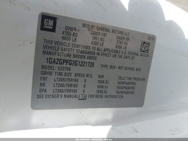 1GAZGPFG2G1221726 Chevrolet l96 - flexible fuel (gas/ethanol), sfi iron