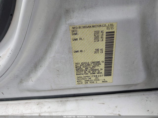 1N4AL3AP6FC298107 Nissan Altima
