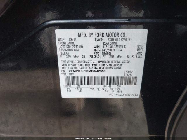 2021 FORD EDGE 2FMPK3J90MBA42353 Photo 8